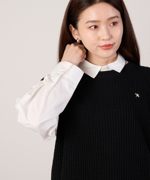 Arnold Palmer(アーノルドパーマー)の「ニットベスト×シャツチュニック レイヤードセット(その他トップス・レディース・サックスブルー/ダークブラウン/アイボリー/カーキ・M/S/L)」の5枚目の写真