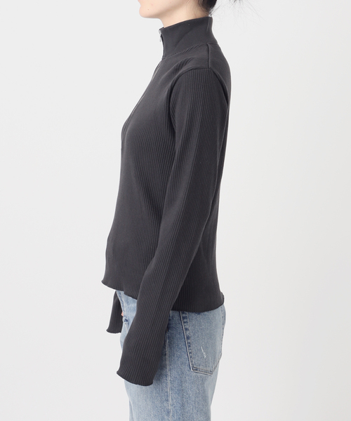 FRAMeWORK(フレームワーク)の「Healthknit/ヘルスニット アーミーリブ ハーフジップ(Tシャツ/カットソー・レディース・アイボリー/スミクロ・FREE)」の14枚目の写真