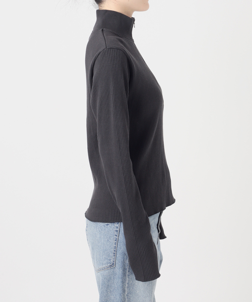 FRAMeWORK(フレームワーク)の「Healthknit/ヘルスニット アーミーリブ ハーフジップ(Tシャツ/カットソー・レディース・アイボリー/スミクロ・FREE)」の16枚目の写真