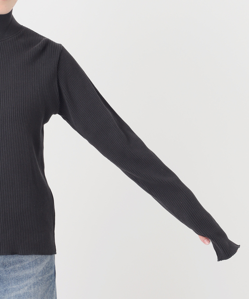 FRAMeWORK(フレームワーク)の「Healthknit/ヘルスニット アーミーリブ ハーフジップ(Tシャツ/カットソー・レディース・アイボリー/スミクロ・FREE)」の5枚目の写真