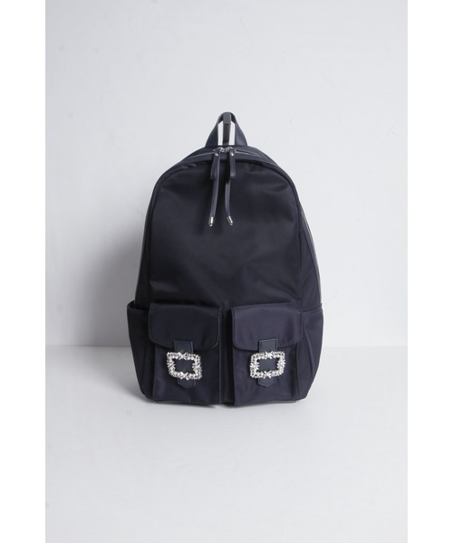tocco closet(トッコ クローゼット)の「ビジューバックル付きナイロンバッグ(バックパック/リュック・レディース・ブラック/ネイビー/グレー・FREE)」の17枚目の写真
