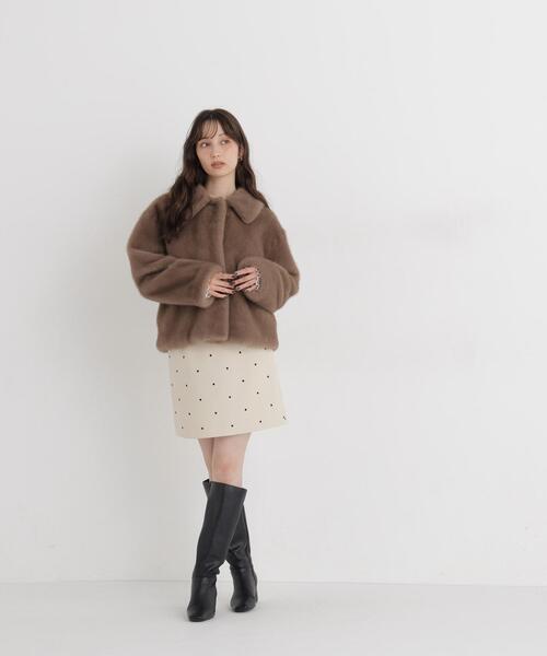 NATURAL BEAUTY BASIC(ナチュラルビューティーベーシック)の「エコファーステンカラーブルゾン(ブルゾン・レディース・ダークブラウン/ブラウン・FREE)」の4枚目の写真