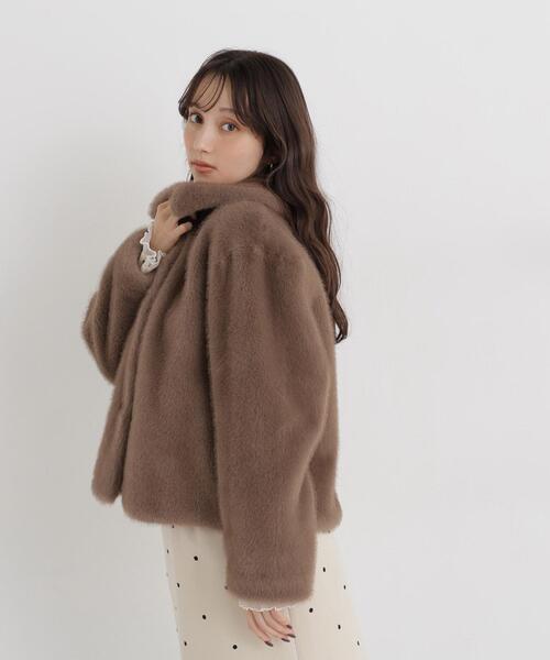 NATURAL BEAUTY BASIC(ナチュラルビューティーベーシック)の「エコファーステンカラーブルゾン(ブルゾン・レディース・ダークブラウン/ブラウン・FREE)」の5枚目の写真