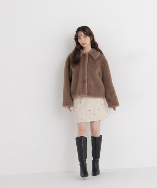 NATURAL BEAUTY BASIC(ナチュラルビューティーベーシック)の「エコファーステンカラーブルゾン(ブルゾン・レディース・ダークブラウン/ブラウン・FREE)」の7枚目の写真