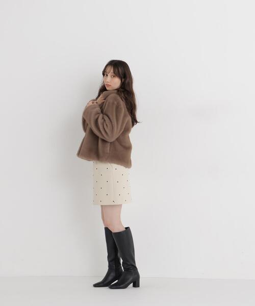 NATURAL BEAUTY BASIC(ナチュラルビューティーベーシック)の「エコファーステンカラーブルゾン(ブルゾン・レディース・ダークブラウン/ブラウン・FREE)」の9枚目の写真