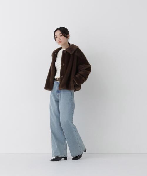 NATURAL BEAUTY BASIC(ナチュラルビューティーベーシック)の「エコファーステンカラーブルゾン(ブルゾン・レディース・ダークブラウン/ブラウン・FREE)」の16枚目の写真