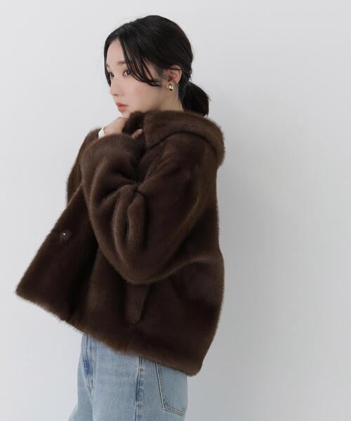 NATURAL BEAUTY BASIC(ナチュラルビューティーベーシック)の「エコファーステンカラーブルゾン(ブルゾン・レディース・ダークブラウン/ブラウン・FREE)」の17枚目の写真