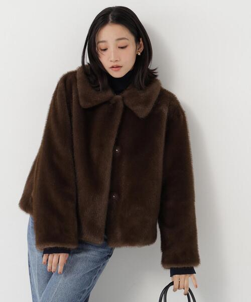 NATURAL BEAUTY BASIC(ナチュラルビューティーベーシック)の「エコファーステンカラーブルゾン(ブルゾン・レディース・ダークブラウン/ブラウン・FREE)」の19枚目の写真