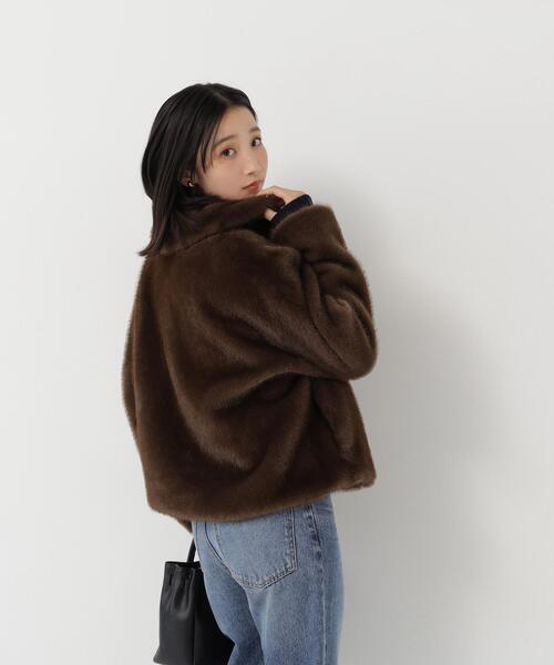 NATURAL BEAUTY BASIC(ナチュラルビューティーベーシック)の「エコファーステンカラーブルゾン(ブルゾン・レディース・ダークブラウン/ブラウン・FREE)」の21枚目の写真