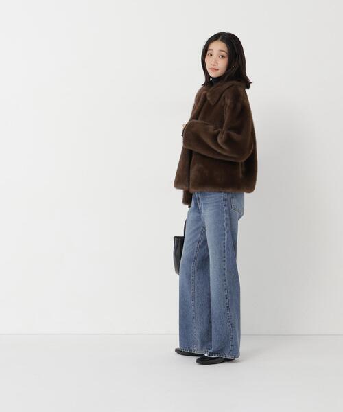 NATURAL BEAUTY BASIC(ナチュラルビューティーベーシック)の「エコファーステンカラーブルゾン(ブルゾン・レディース・ダークブラウン/ブラウン・FREE)」の22枚目の写真