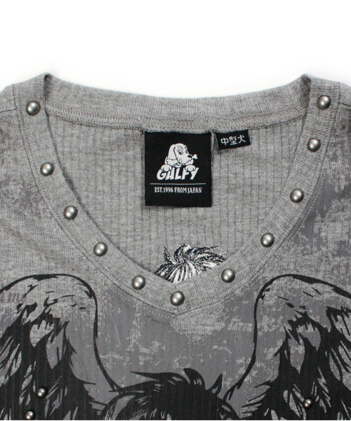 GALFY（ガルフィー）の「『GALFY/ガルフィー』あの頃の兄ちゃん SKULL TEE【Z】（Tシャツ/カットソー・レディース・グレー/ブラック/ホワイト・XL/L）」の4枚目の写真