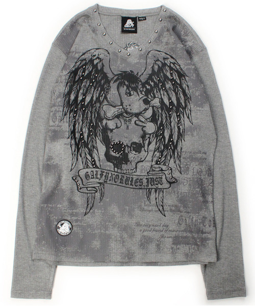 GALFY（ガルフィー）の「『GALFY/ガルフィー』あの頃の兄ちゃん SKULL TEE【Z】（Tシャツ/カットソー・レディース・グレー/ブラック/ホワイト・XL/L）」の9枚目の写真