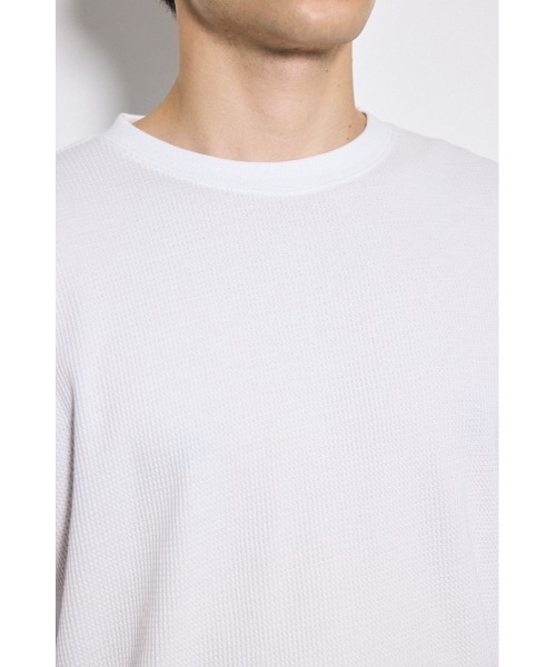 AZUL by moussy(アズールバイマウジー)の「ワッフル長袖トップス 秋服 春服 長袖 無地 シンプル(Tシャツ/カットソー・メンズ・ライトグレー/ブラック/ホワイト・MEDIUM/SMALL/LARGE)」の10枚目の写真
