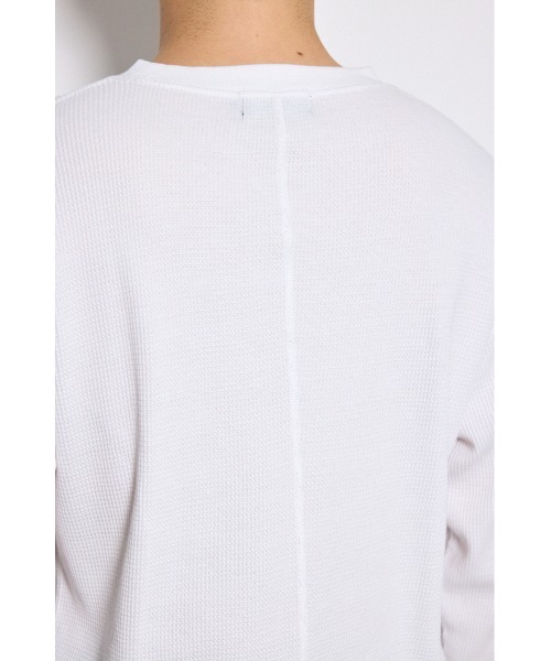 AZUL by moussy(アズールバイマウジー)の「ワッフル長袖トップス 秋服 春服 長袖 無地 シンプル(Tシャツ/カットソー・メンズ・ライトグレー/ブラック/ホワイト・MEDIUM/SMALL/LARGE)」の11枚目の写真