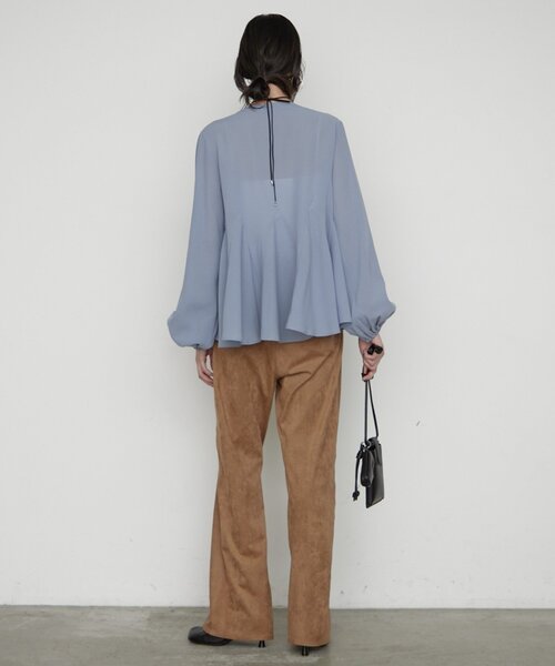 LOUNGEDRESS(ラウンジドレス)の「《美シルエット》ペプラムVブラウス 秋服(シャツ/ブラウス・レディース・パープル/アイボリー/ブラウン・FREE)」の10枚目の写真
