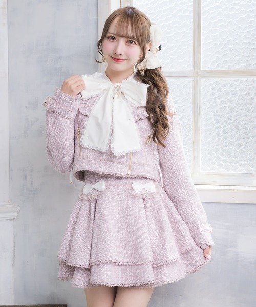 ROJITA（ロジータ）の「ダブルフレアラメツイードスカパン（スカート・レディース・ホワイト/ピンク/ブラック・FREE）」の13枚目の写真