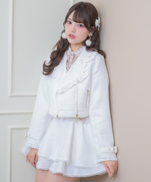 ROJITA（ロジータ）の「ダブルフレアラメツイードスカパン（スカート・レディース・ホワイト/ピンク/ブラック・FREE）」の19枚目の写真