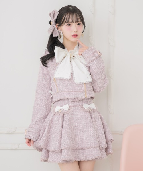 ROJITA（ロジータ）の「ダブルフレアラメツイードスカパン（スカート・レディース・ホワイト/ピンク/ブラック・FREE）」の10枚目の写真