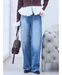 ビジューデニムパンツ