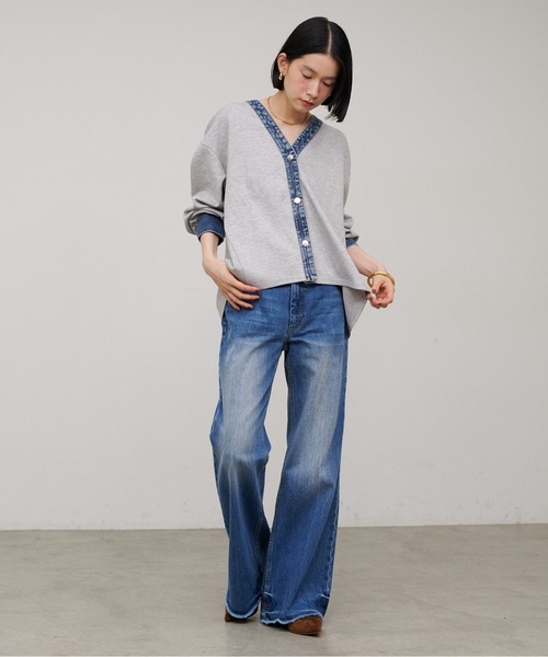 LARUTA（ラルータ）の「【LARUTA】デニム切替カットカーディガン（カーディガン/ボレロ・レディース・グレー/ブラック・MEDIUM）」の16枚目の写真