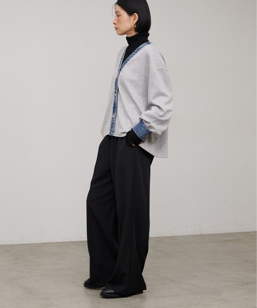 LARUTA（ラルータ）の「【LARUTA】デニム切替カットカーディガン（カーディガン/ボレロ・レディース・グレー/ブラック・MEDIUM）」の11枚目の写真