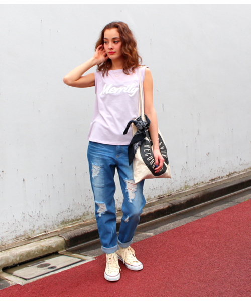 ANAP(アナップ)の「クラッシュデニム(デニムパンツ・レディース・ライトブルー/ブルー/ホワイト・LARGE/SMALL/MEDIUM)」の12枚目の写真