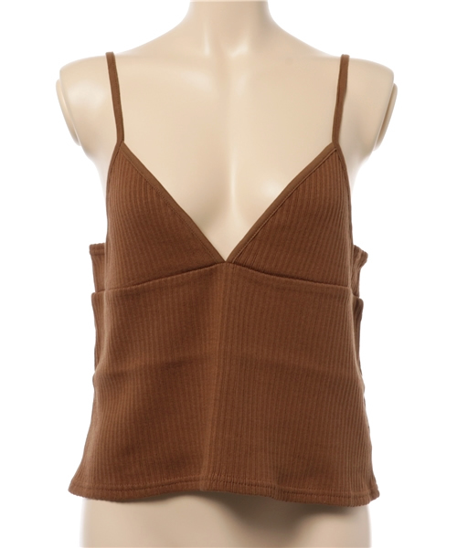 SLY（スライ）の「RIB FLARE CAMI（キャミソール・レディース・トップグレー/ダークグリーン/ブラウン/ネイビー/ブラック・FREE）」の13枚目の写真