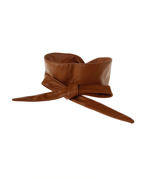 fifth（フィフス）の「フェイクレザーサッシュベルト/コルセットベルト（ベルト・レディース・ブラック/キャメル/ベージュ/オフホワイト/グレー/ライトブラウン・FREE）」の6枚目の写真