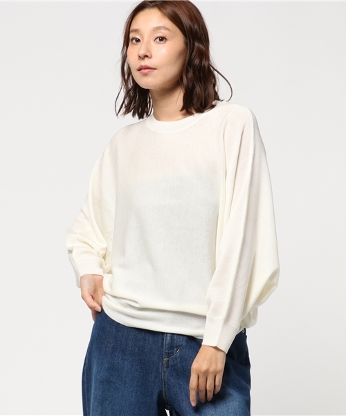 SLY(スライ)の「ドルマンHG TOPS-S(ニット/セーター・レディース・トップグレー/ライトピンク/ブラック/ホワイト・FREE)」の2枚目の写真