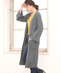 Pierrot | リブ編み ワイドスリーブ コーディガン/ロングカーディガン(カーディガン/ボレロ)