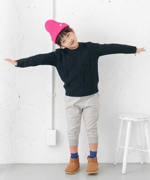 URBAN RESEARCH DOORS（アーバンリサーチドアーズ）の「DOORS ケーブル編みPO（ニット/セーター・キッズ・オフホワイト/ネイビー・120/135/105/90）」の5枚目の写真