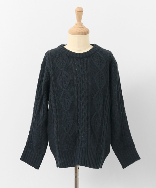 URBAN RESEARCH DOORS（アーバンリサーチドアーズ）の「DOORS ケーブル編みPO（ニット/セーター・キッズ・オフホワイト/ネイビー・120/135/105/90）」の6枚目の写真