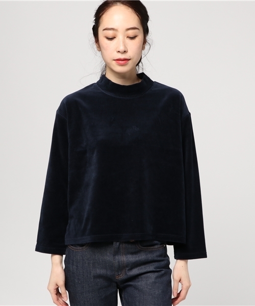 earth music&ecology（アースミュージックアンドエコロジー）の「コーデュロイハイネックプルオーバー（Tシャツ/カットソー・レディース・ピンク/キャメル/グレー/ネイビー・FREE）」の5枚目の写真