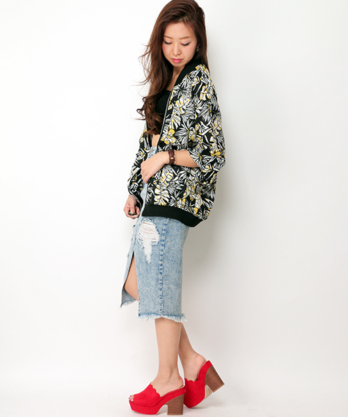 VENCEEXCHANGE（ヴァンスエクスチェンジ）の「ボタニカル柄ブルゾン（ブルゾン・レディース・イエロー・MEDIUM）」の7枚目の写真