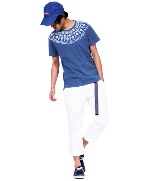 ８(eight)（エイト）の「ネイティブ 半袖Tシャツ インディゴ（Tシャツ/カットソー・メンズ・ブルー/ホワイト/インディゴブルー・MEDIUM/LARGE/X-LARGE）」の5枚目の写真