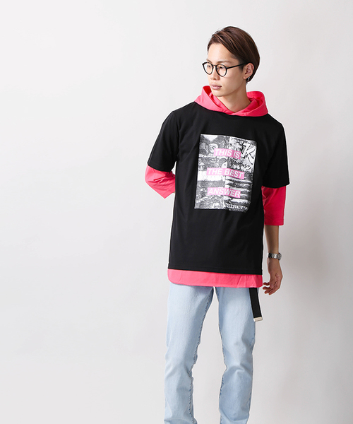 WEGO(ウィゴー)の「WEGO/カラーパレットTパーカー(パーカー・メンズ・ライム/ターコイズブルー/オレンジ/ピンク系その他・MEDIUM/LARGE)」の10枚目の写真