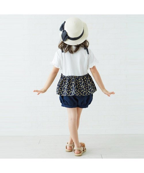 apres les cours（アプレレクール）の「レイヤードリボンTシャツ（Tシャツ/カットソー・キッズ・サックスブルー/オフホワイト/ネイビー・140/100/120/110/130/80/90）」の5枚目の写真