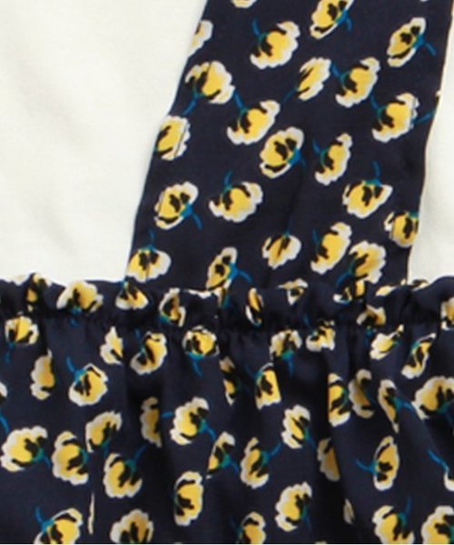 apres les cours（アプレレクール）の「レイヤードリボンTシャツ（Tシャツ/カットソー・キッズ・サックスブルー/オフホワイト/ネイビー・140/100/120/110/130/80/90）」の6枚目の写真