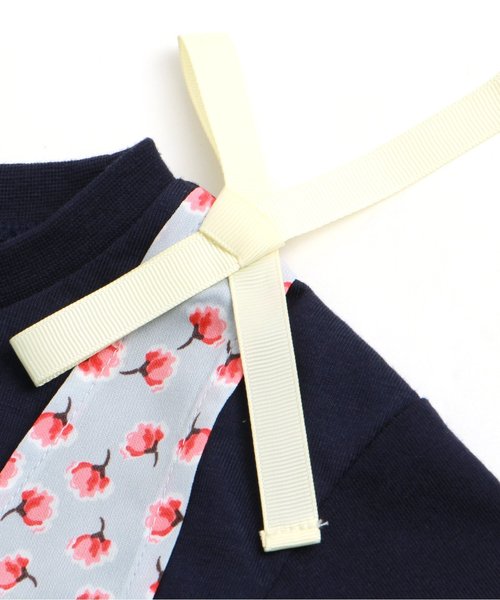 apres les cours（アプレレクール）の「レイヤードリボンTシャツ（Tシャツ/カットソー・キッズ・サックスブルー/オフホワイト/ネイビー・140/100/120/110/130/80/90）」の14枚目の写真