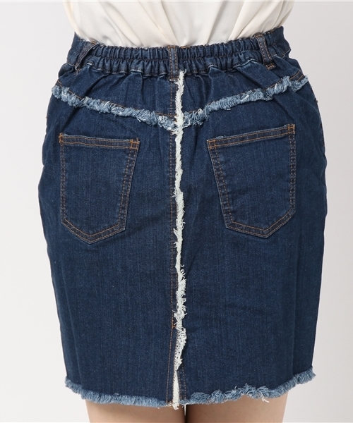 PUNYUS（プニュズ）の「ボタンフライデニムスカート（デニムスカート・レディース・インディゴブルー/ダークインディゴブルー・2/3/4/1）」の7枚目の写真