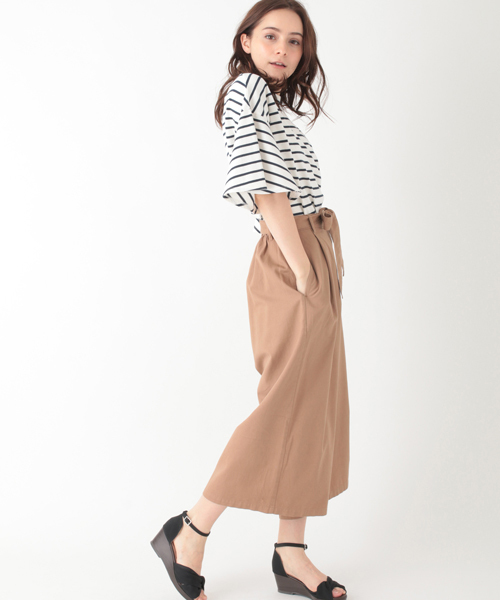 earth music&ecology（アースミュージックアンドエコロジー）の「ビックマリンボーダーフレアスリーブプルオーバー（Tシャツ/カットソー・レディース・オフホワイト/ネイビー/杢グレー/ブラウン・FREE）」の13枚目の写真