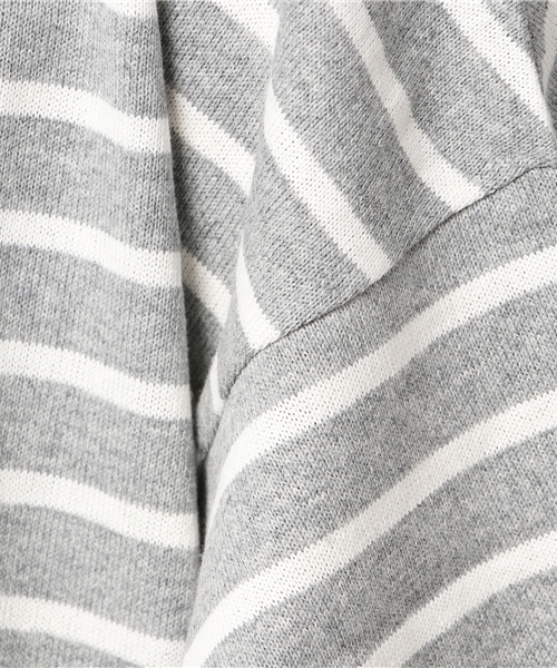 earth music&ecology（アースミュージックアンドエコロジー）の「ビックマリンボーダーフレアスリーブプルオーバー（Tシャツ/カットソー・レディース・オフホワイト/ネイビー/杢グレー/ブラウン・FREE）」の11枚目の写真