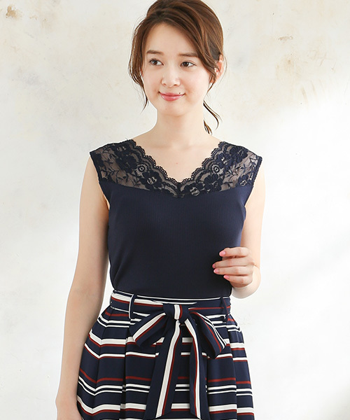 Honeys（ハニーズ）の「レース使いタンクトップ（タンクトップ）」 - WEAR