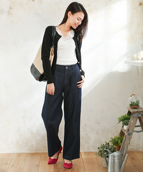 Honeys（ハニーズ）の「レース使いタンクトップ（タンクトップ・レディース・ネイビー/ブラック/オフホワイト・L/M/S）」の13枚目の写真