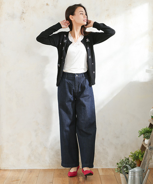 Honeys（ハニーズ）の「レース使いタンクトップ（タンクトップ・レディース・ネイビー/ブラック/オフホワイト・L/M/S）」の11枚目の写真