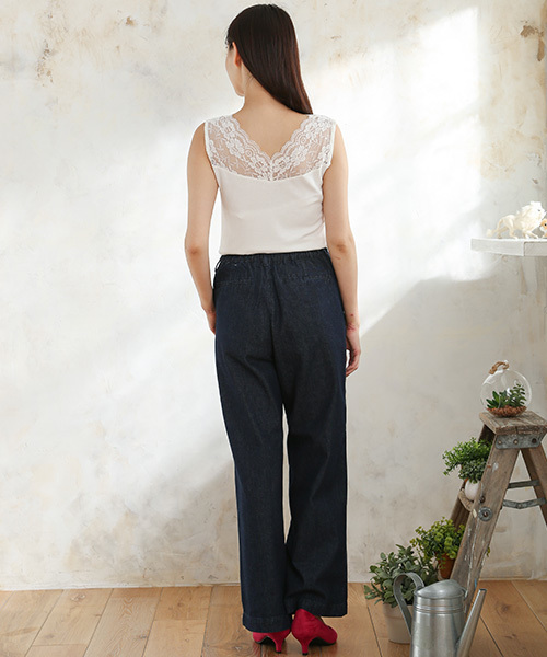 Honeys（ハニーズ）の「レース使いタンクトップ（タンクトップ・レディース・ネイビー/ブラック/オフホワイト・L/M/S）」の10枚目の写真