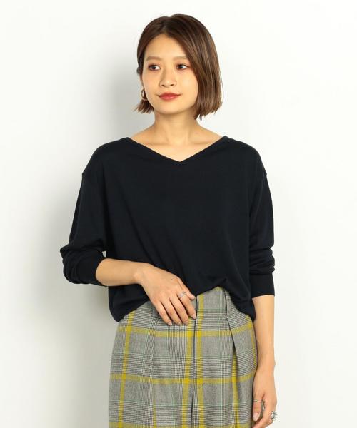 BEAUTY&YOUTH UNITED ARROWS（ビューティーアンドユースユナイテッドアローズ）の「BY∴ バックVネックニット ◆（ニット/セーター・レディース・ナチュラル/ネイビー/レッド/オレンジ・FREE）」の21枚目の写真