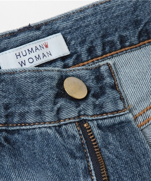 human woman(ヒューマンウーマン)の「ワイドデニムパンツ(デニムパンツ・レディース・ブルー・SMALL/LARGE/X-SMALL/MEDIUM)」の10枚目の写真
