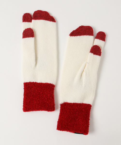 にゃー（ニャー）の「にゃースマホ手袋（手袋・レディース・オフホワイト/ダークブラウン・フリー）」の4枚目の写真