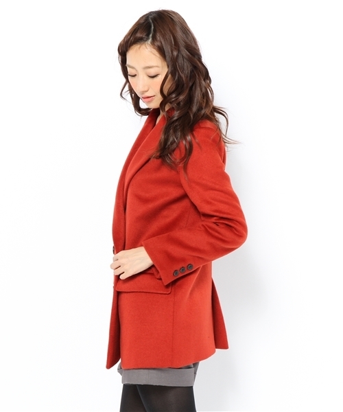 Ray BEAMS（レイビームス）の「Ray BEAMS / 4ボタン ダブルテーラードコート（その他アウター・レディース・ブラック/レッド・0/1）」の3枚目の写真